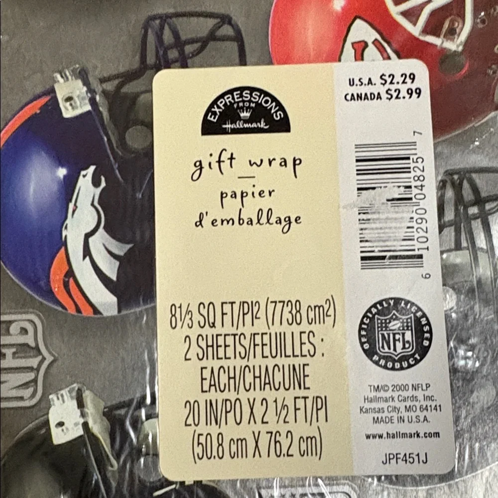 NFL Wrapping paper by Hallmark, vintage